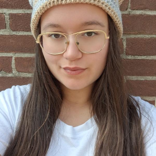Gehaakte muts | Beige en lichtgrijs