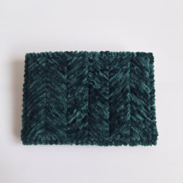Geweven pasjeshouder | Donkergroen velvet look