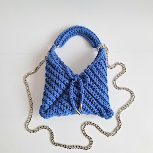 Gehaakte crossbody tas | Kobaltblauw