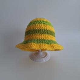 Gehaakt baby zonnehoedje | Groen en geel