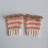 Thumbnail for Gehaakte handschoenen - gehaakte vingerloze handschoenen | Crème, pasteloranje en beige