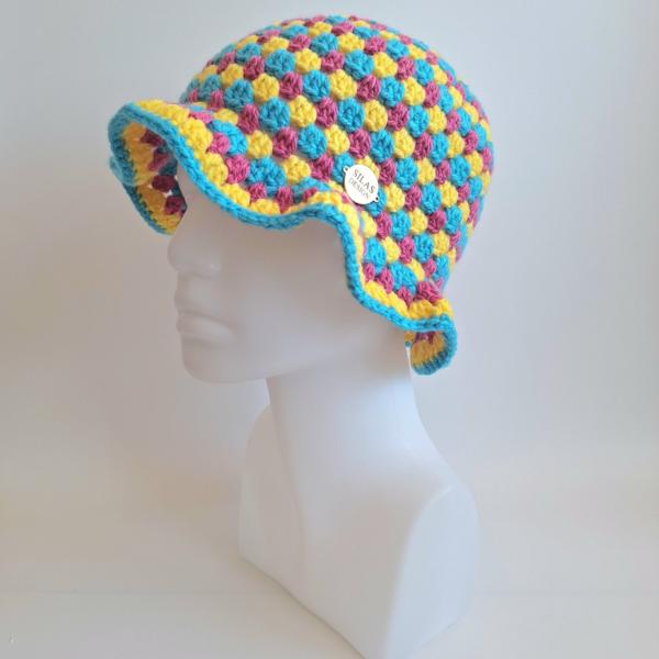 Gehaakte bucket hat | Pride panseksuele vlag
