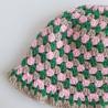 Thumbnail for Gehaakte bucket hat | Groen, roze en beige