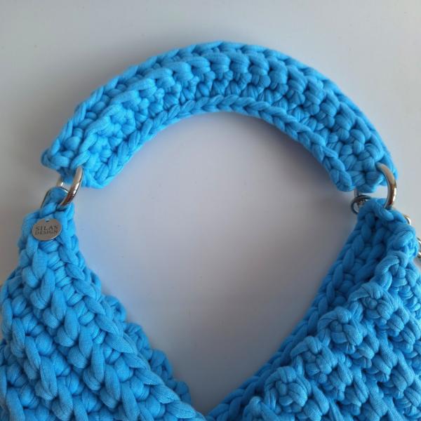 Gehaakte crossbody tas 'Tiffany blauw'