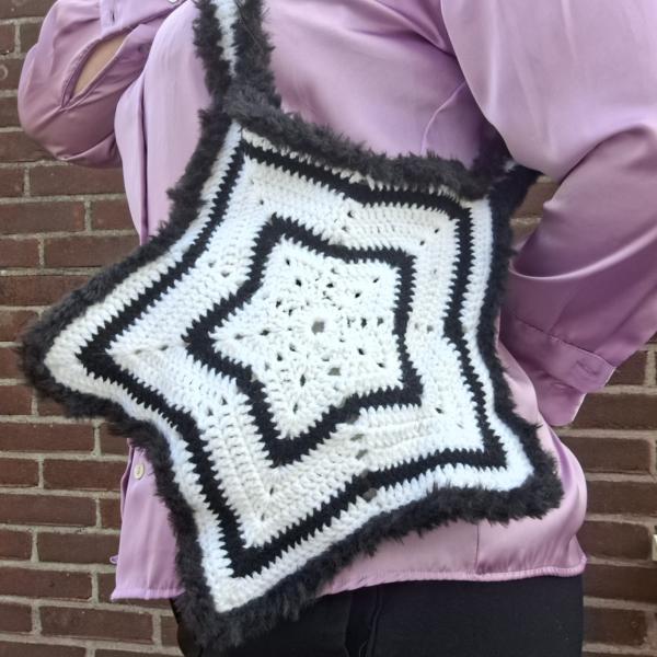 Gehaakte tas | Zwart en witte ster