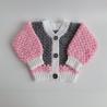 Thumbnail for Gehaakt baby vestje | Roze, grijs en wit