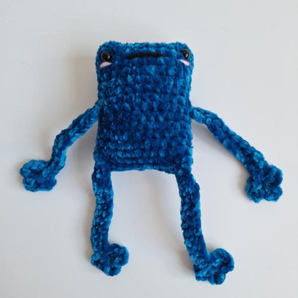 Gehaakte knuffel 'Petrol kikker'