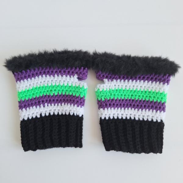 Gehaakte handschoenen - gehaakte vingerloze handschoenen | Beetlejuice vibes