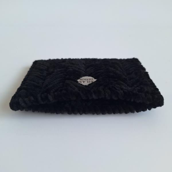 Geweven pasjeshouder | Zwart velvet look