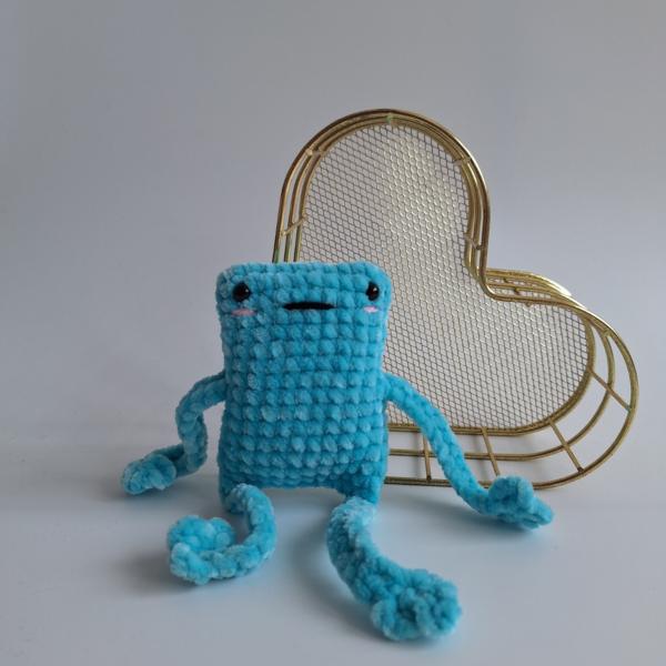 Gehaakte knuffel 'Turquoise kikker'