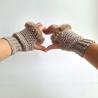 Thumbnail for Gehaakte handschoenen - gehaakte vingerloze handschoenen | Beige