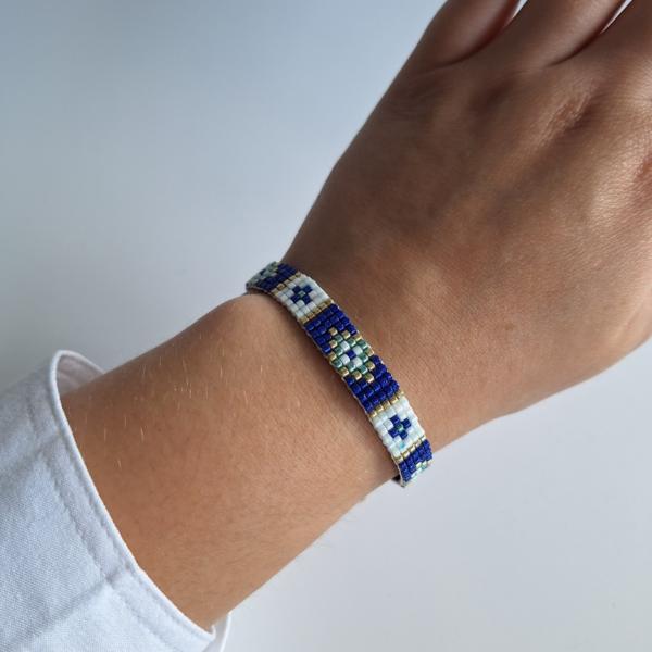 Geweven kralen armband | Goud glas-in-lood
