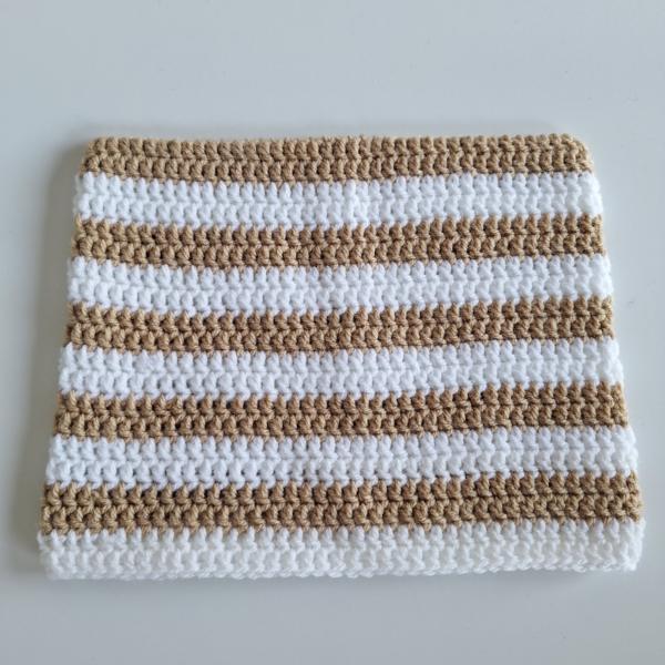 Gehaakte muts | Wit en beige