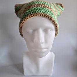 Gehaakte muts | Beige en mintgroen