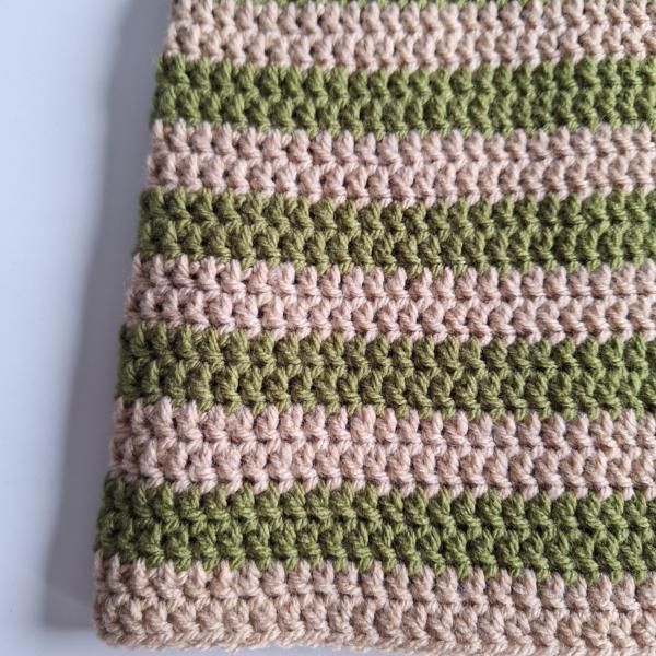 Gehaakte muts | Beige en donkergroen