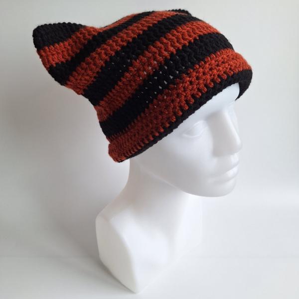 Gehaakte muts | Zwart en roest