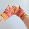 Thumbnail for Gehaakte handschoenen - gehaakte vingerloze handschoenen | Oranje en roze