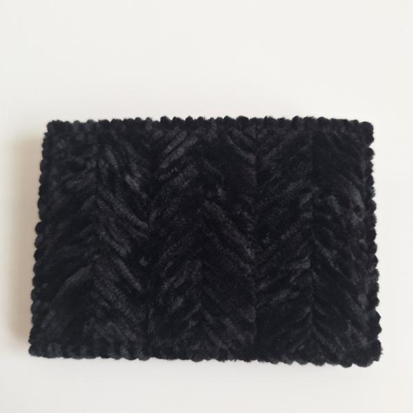 Geweven pasjeshouder | Zwart velvet look