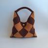 Thumbnail for Gehaakte checker handtas 'Bruin en caramel'