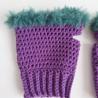 Thumbnail for Gehaakte handschoenen - gehaakte vingerloze handschoenen | Paars en petrol