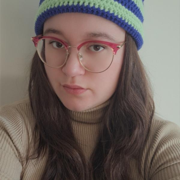 Gehaakte muts | Kobaltblauw en lichtgroen