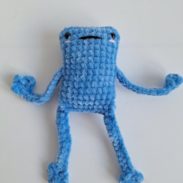 Gehaakte knuffel | Denimblauwe kikker