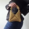 Thumbnail for Gehaakte crossbody tas 'Metallic goud'