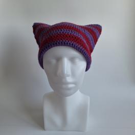 Gehaakte muts | Paars en wijnrood