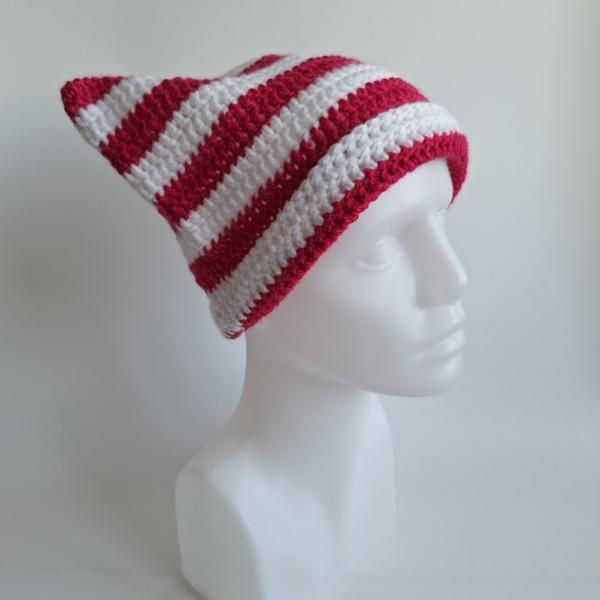 Gehaakte muts | Fuchsia en wit