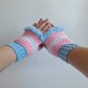 Thumbnail for Gehaakte handschoenen - gehaakte vingerloze handschoenen | Transgender Pride vlag
