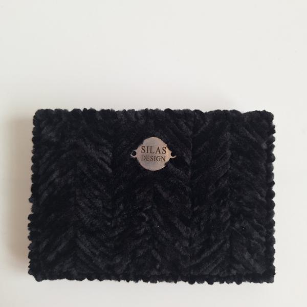 Geweven pasjeshouder | Zwart velvet look