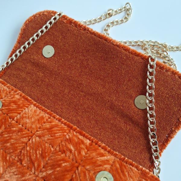 Geweven crossbody tas | Oranje en goud