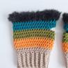 Thumbnail for Gehaakte handschoenen - gehaakte vingerloze handschoenen | Beige, geel, groen, petrol en zwart