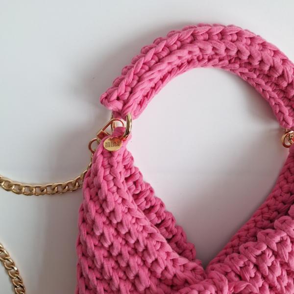 Gehaakte crossbody tas | Barbie roze