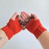 Thumbnail for Gehaakte handschoenen - gehaakte vingerloze handschoenen | Rood en bruin gemêleerd