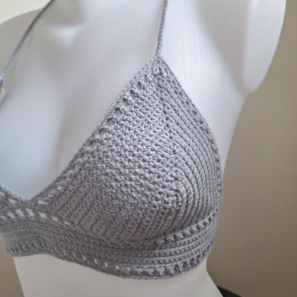 Gehaakt topje 'Boho top grijs'