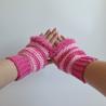 Thumbnail for Gehaakte handschoenen - gehaakte vingerloze handschoenen | Knalroze en lichtroze