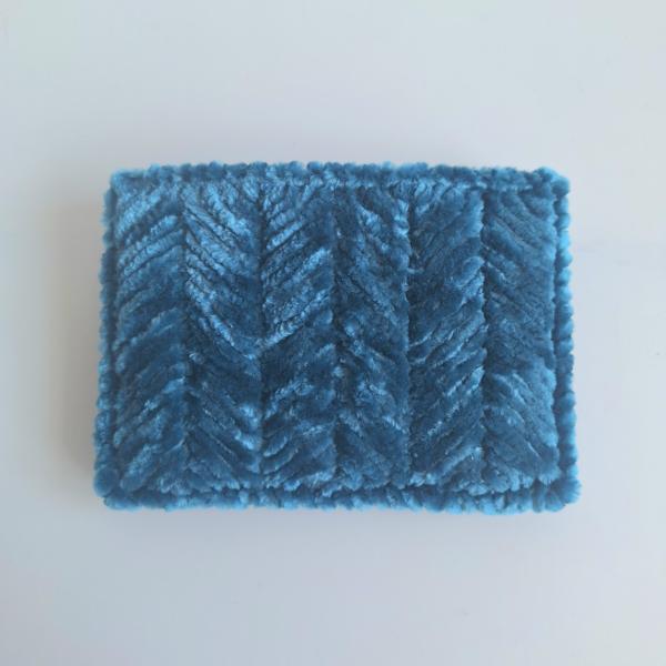 Geweven pasjeshouder | Petrol velvet look