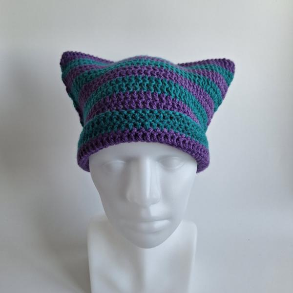 Gehaakte muts | Paars en petrol