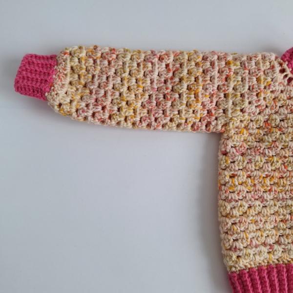 Gehaakt baby vestje | Roze en oranje gemêleerd