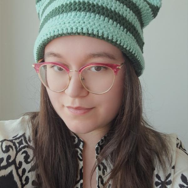 Gehaakte muts | Donkergroen en lichtgroen
