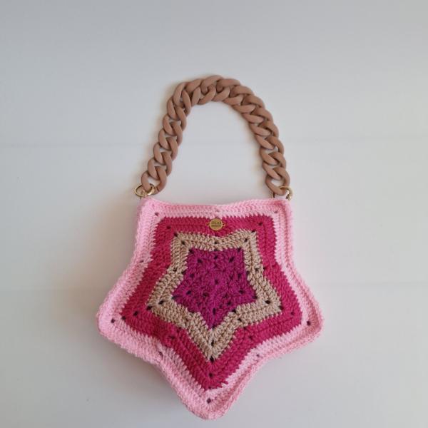 Gehaakte tas 'Roze ster'
