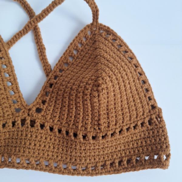 Gehaakt topje 'Boho top caramel'