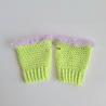Thumbnail for Gehaakte handschoenen - gehaakte vingerloze handschoenen | Limoengroen en lila