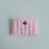 Thumbnail for Geweven pasjeshouder | Lichtroze velvet look