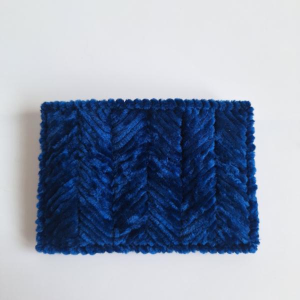 Geweven pasjeshouder | Donkerblauw velvet look