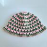 Thumbnail for Gehaakte bucket hat | Groen, roze en beige