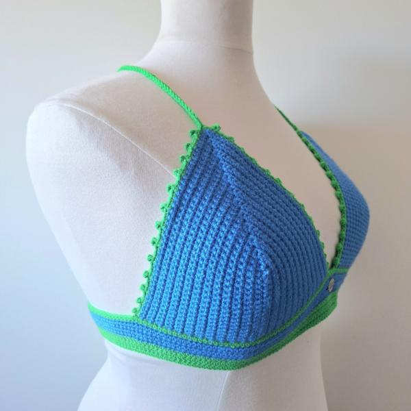 Gehaakt topje | Blauw en groen