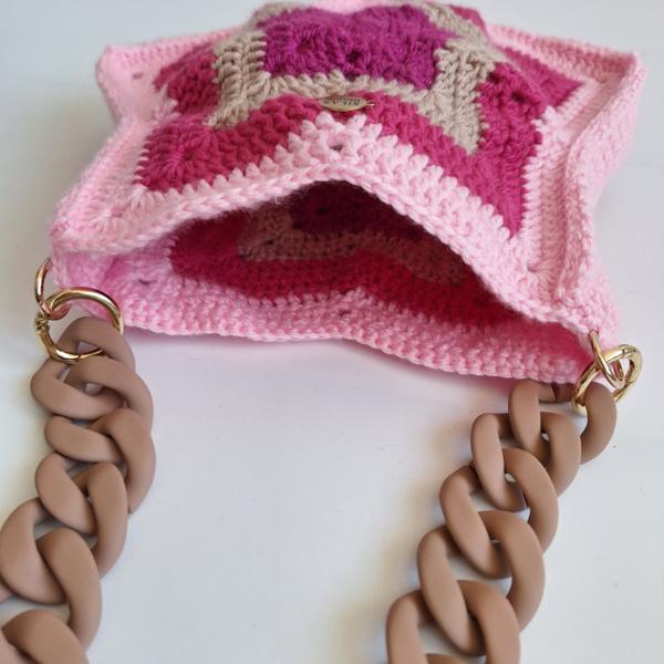 Gehaakte tas 'Roze ster'