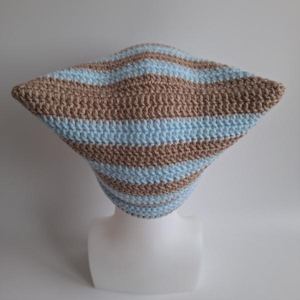 Gehaakte muts | Beige en lichtblauw